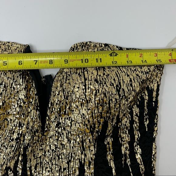 Cameo Gold Metallic Strapless Dress Large - Picture 6 of 8